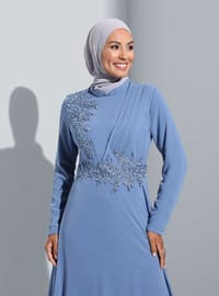 - Fully Lined - Crew neck - Modest Evening Dress
