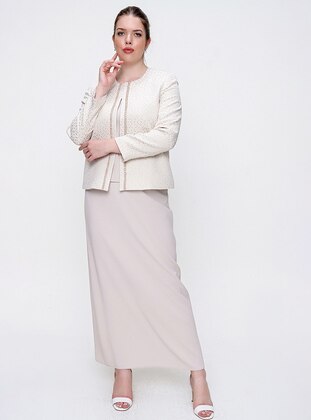  - Crew neck - Fully Lined - Plus Size Suit - By Saygı