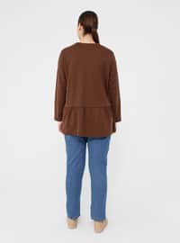Brown - Cotton - Plus Size Sweatshirts