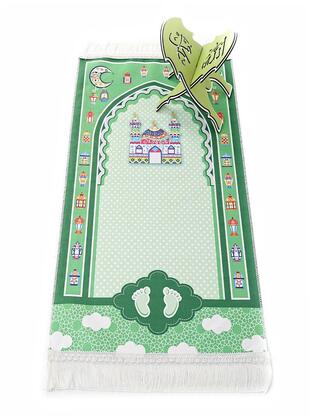 Children`s Prayer Mat Sahara Green 82×45 cm 110 g - Includes a Free Tasbih - İkranur
