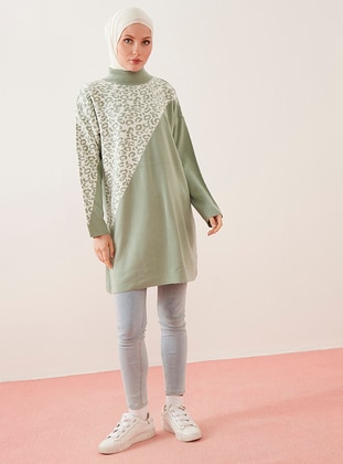 Green Almond - Polo neck - Unlined - Knit Tunics - Por La Cara
