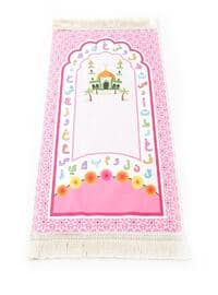 Children's Prayer Rug Pink 82×45 Cm 110 Gr - With A Rosary Tasbih Gift