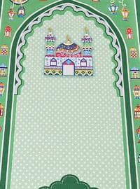 Children`s Prayer Mat Sahara Green 82×45 cm 110 g - Includes a Free Tasbih