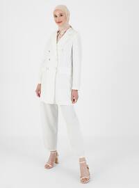 Fully Lined - Shawl Collar - White - Jacket