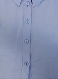 Blue - Point Collar - Cotton - Tunic