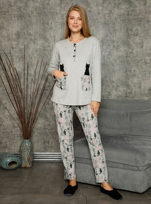 Double Pajama Set Gray