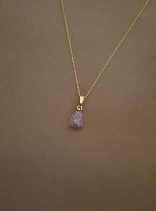 Purple - Necklace - Bej Takı