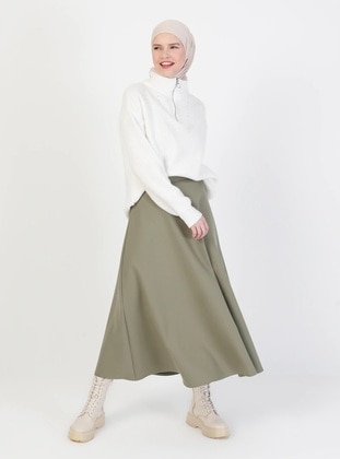 Green Almond - Unlined - Cotton - Skirt