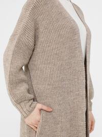 Sweater Cardigan With Hidden Pocket Mink