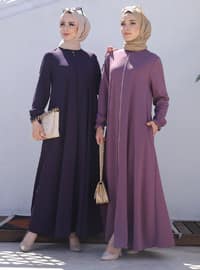 Mevlana Pocketed Abaya Purple