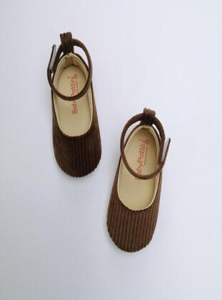 Brown - Flat - Baby Shoes - MİNİPUFF BABY