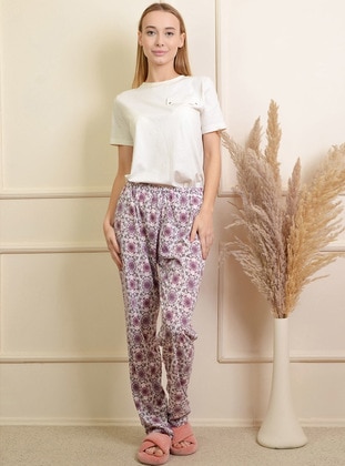  - Printed - Floral - Pyjama Bottoms - Pinkmark