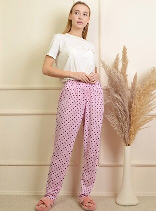 Pink - Printed - Pyjama Bottoms