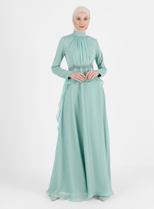  - Fully Lined - Crew neck - Modest Evening Dress - Refka