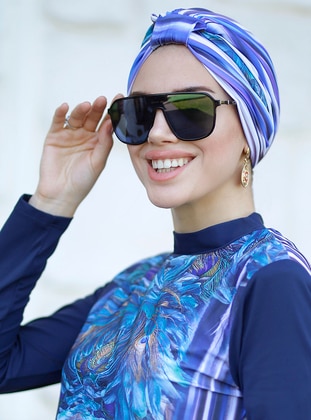 Navy Blue - Swim Hijab - Remsa Mayo