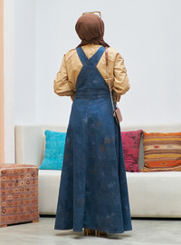 Unlined - Dark Blue - Cotton - Skirt Overalls