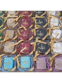 Mini Quran, Fragrant Rosary Tasbih Square Box Gift-Coffee