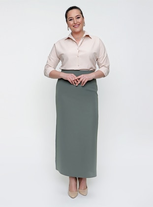  - Fully Lined - Plus Size Skirt - By Saygı