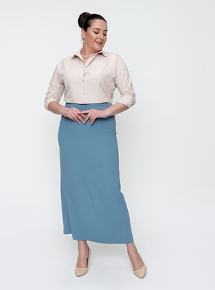 Mint - Fully Lined - Plus Size Skirt - By Saygı