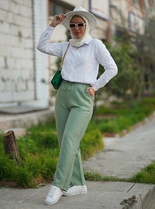 Green Almond - Cotton - Pants - Por La Cara
