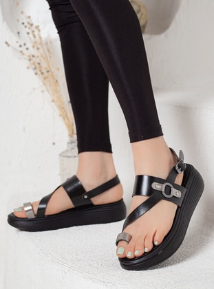 Black - Sandal - Sandal - Ayakkabı Frekansı
