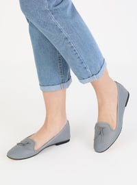 Flat - Casual - Gray - Casual Shoes