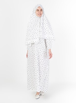 White - Multi - Unlined - Prayer Clothes - OULABI MIR