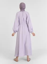 Lilac - Crew neck - Unlined - - Viscose - Modest Dress