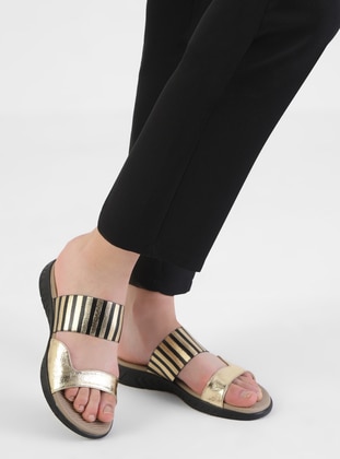 Gold - Sandal - Slippers - Dilipapuç