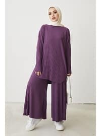 Mila Pleated Trousers Tunic Co-Ord Purple