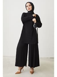 Mila Pleated Trousers Tunic Co-Ord Black