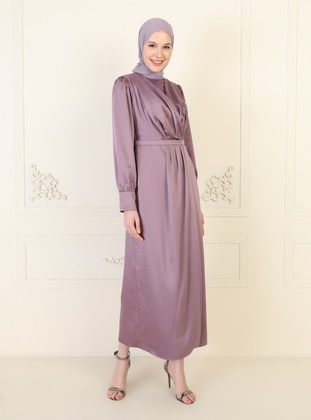 Lilac - Fully Lined - Crew neck - Modest Evening Dress - MODAYSA