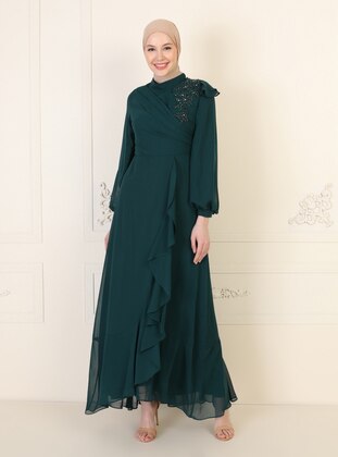 Emerald - Fully Lined - Crew neck - Modest Evening Dress - MODAYSA