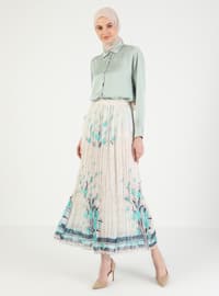 Mint - Multi - Fully Lined - Plus Size Skirt