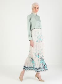 Mint - Multi - Fully Lined - Plus Size Skirt