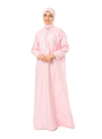 Pink - Multi - Unlined - Modest Dress - OULABI MIR