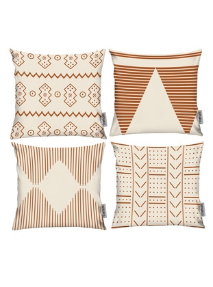 Scandinavian Bohemian Ethnic 4-Piece Cushion Cover Cream-Beige Cinnamon