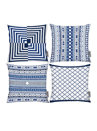 Scandinavian Bohemian Ethnic 4-Piece Cushion Cover Blue