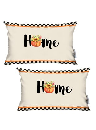 Cream - Black - Orange - Throw Pillow Covers - Ritmo Home