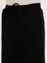 Black - Unlined - Cotton - Skirt