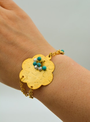 Gold - Turquoise - Bracelet - Stoneage
