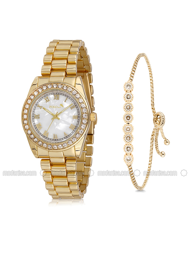 Roman Numeral Single Row Stone Women's Watch Zircon Stone Bracelet Gift Gold Color