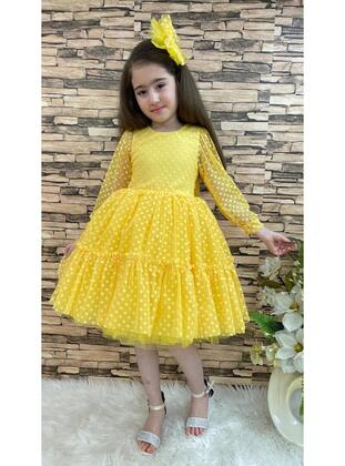 Katkat Princess Lace Buckle Girl'S Dress-Yellow