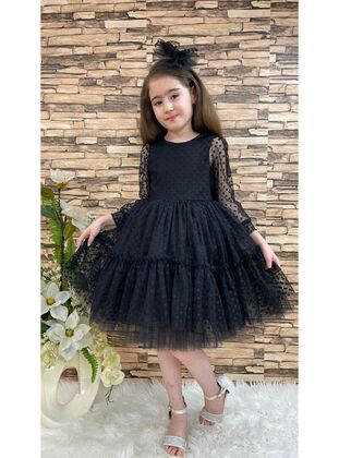 Katkat Princess Lace Buckle Girl'S Dress-Black
