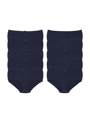10-Pack Of Polka Dot Plus Size Panties Navy Blue