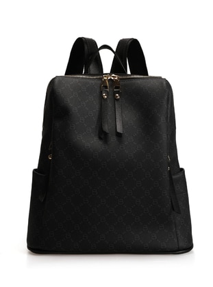 Lucky Bees Patterned Women's Oversized Backpack Black