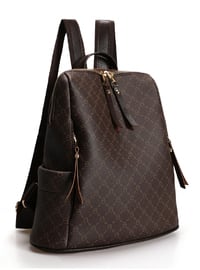  Patterned Women's Oversized Backpack Brown