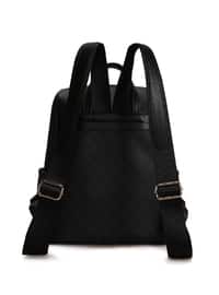  Patterned Women's Oversized Backpack Black