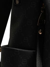  Patterned Women's Oversized Backpack Black