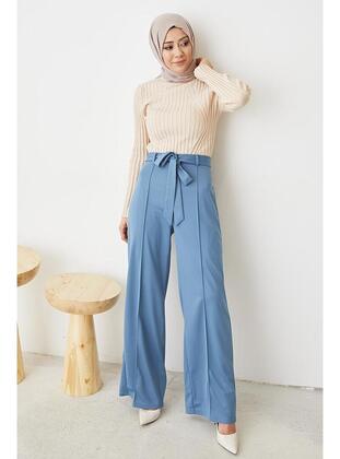Turquoise - Plus Size Pants - Moda Ebva